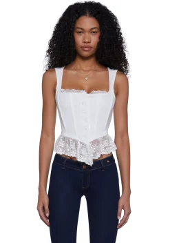 Current Mood Corsets|Tops*My Wish For You Bustier Top-White