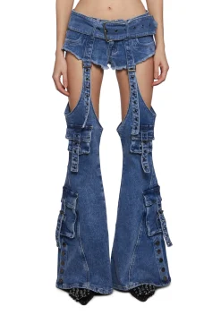 Generation Kiss Bottoms*Natasha Belt Flare Jeans