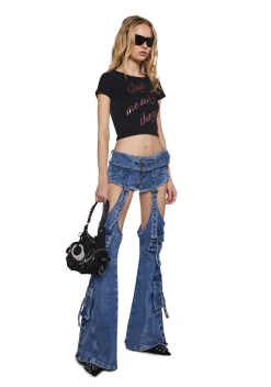 Generation Kiss Bottoms*Natasha Belt Flare Jeans
