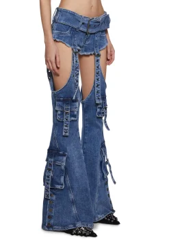 Generation Kiss Bottoms*Natasha Belt Flare Jeans