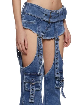 Generation Kiss Bottoms*Natasha Belt Flare Jeans