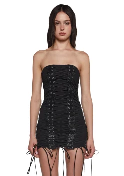 Current Mood Dresses|Mini Dresses*Neon Evening Strapless Mini Dress