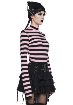 The Grave Girls Tops|Plus*Never Meant To Be Mock Neck Top - Pink