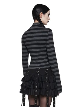 The Grave Girls Tops|Plus*Never Meant To Be Mock Neck Top - Gray