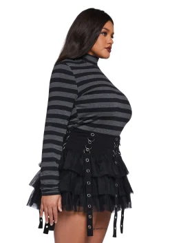 The Grave Girls Tops|Plus*Never Meant To Be Mock Neck Top - Gray
