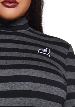 The Grave Girls Tops|Plus*Never Meant To Be Mock Neck Top - Gray