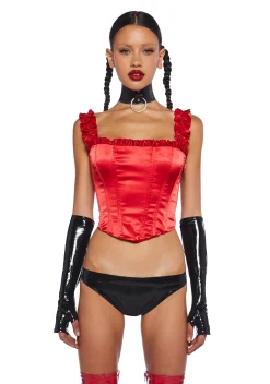 Trickz N' Treatz Corsets|Tops*Night Gallery Tank Corset Top - Red