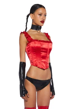 Trickz N' Treatz Corsets|Tops*Night Gallery Tank Corset Top - Red
