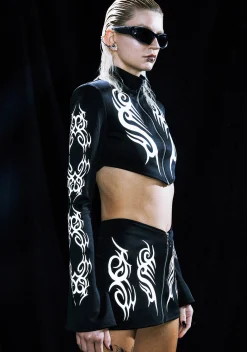 Club Exx Bottoms|Skirts*Night Raver Reflective Mini Skirt