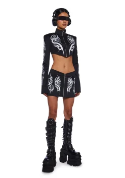 Club Exx Bottoms|Skirts*Night Raver Reflective Mini Skirt