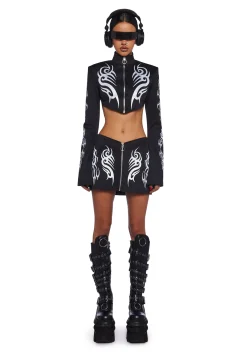Club Exx Bottoms|Skirts*Night Raver Reflective Mini Skirt