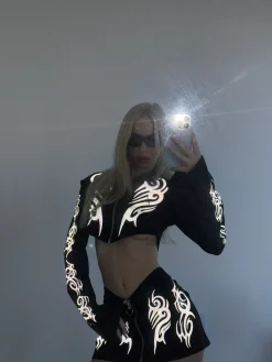 Club Exx Bottoms|Skirts*Night Raver Reflective Mini Skirt