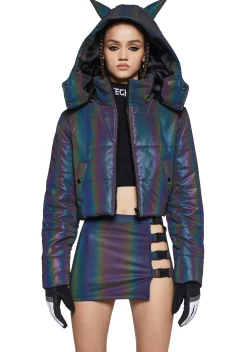 Current Mood Outerwear*Night Savage Signalz Reflective Jacket