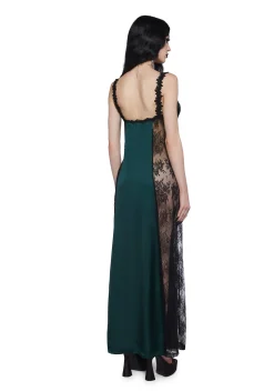 Widow Dresses*Night Surrender Maxi Slip Dress - Green