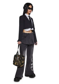 Dolls Kill x NARUTO SHIPPUDEN Bottoms|Pants*Ninja Academy Elite Wide Leg Pants With Skirt