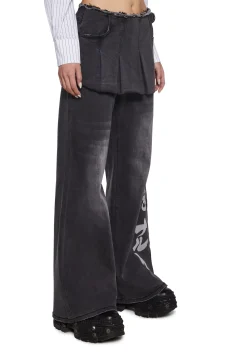 Dolls Kill x NARUTO SHIPPUDEN Bottoms|Pants*Ninja Academy Elite Wide Leg Pants With Skirt