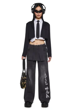 Dolls Kill x NARUTO SHIPPUDEN Bottoms|Pants*Ninja Academy Elite Wide Leg Pants With Skirt