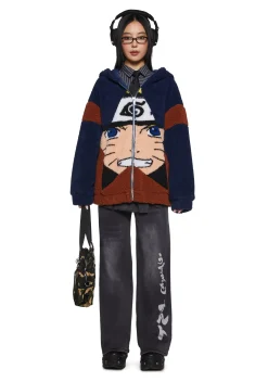Dolls Kill x NARUTO SHIPPUDEN Outerwear|Plus*Ninja Hero Hooded Sherpa Jacket