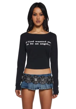 Generation Kiss Tops*No Angel Long Sleeve Top