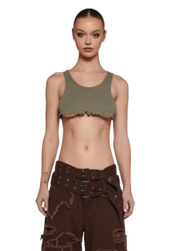 Poster Grl Tops*No Regulations Crop Tank - Green