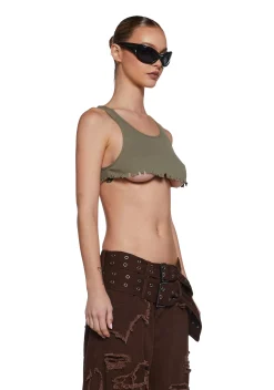 Poster Grl Tops*No Regulations Crop Tank - Green