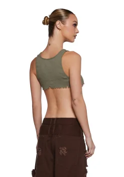 Poster Grl Tops*No Regulations Crop Tank - Green