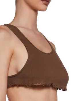Poster Grl Tops*No Regulations Crop Tank - Brown