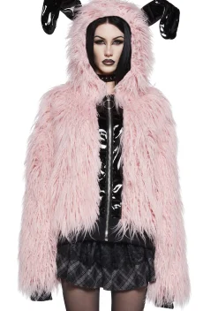 Widow Outerwear|Plus*Nocturnal Critter Faux Fur Jacket