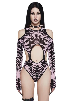 Widow Tops*Nocturnal Impulse Long Sleeve Bodysuit