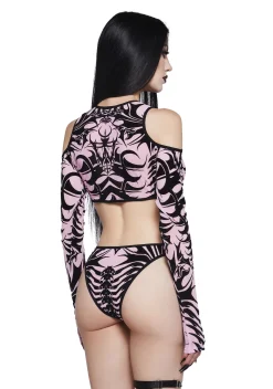Widow Tops*Nocturnal Impulse Long Sleeve Bodysuit
