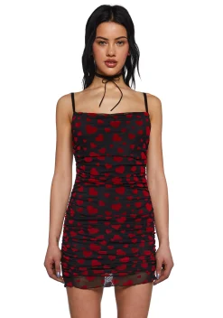 Sugar Thrillz Dresses*Noir Rise And Fall Mesh Dress