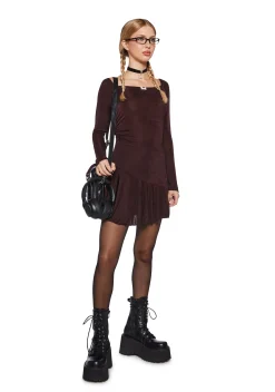 x_Bear Dance Dresses|Mini Dresses*Nonchalant Energy Mini Dress - Brown
