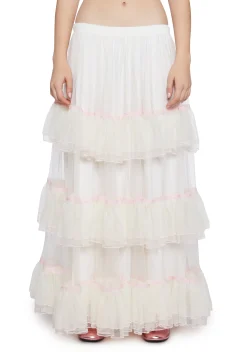 Sugar Thrillz Bottoms|Skirts*Not Shy Tiered Midi Skirt
