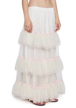Sugar Thrillz Bottoms|Skirts*Not Shy Tiered Midi Skirt