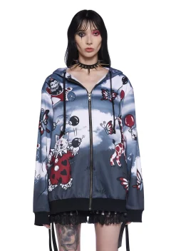 Widow Outerwear|Sweatshirts & Hoodies*Not So Funhouse Oversized Hoodie - Red/Black