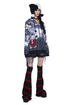 Widow Outerwear|Sweatshirts & Hoodies*Not So Funhouse Oversized Hoodie - Red/Black