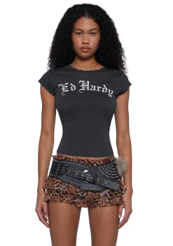 Ed Hardy Tops*NY Eagle Cap Sleeve Tee