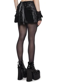 Widow Bottoms|Skirts*Obscure Darkness Velvet Mini Skirt