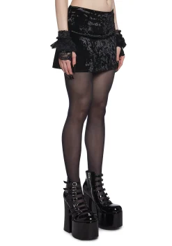 Widow Bottoms|Skirts*Obscure Darkness Velvet Mini Skirt