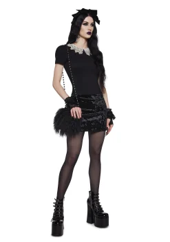 Widow Bottoms|Skirts*Obscure Darkness Velvet Mini Skirt