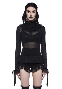 Widow Tops*Obsession Within Long Sleeve Top - Black