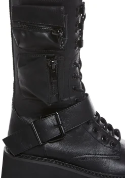 Current Mood Boots*Obsidian Platform Zip-Up Boots - Black