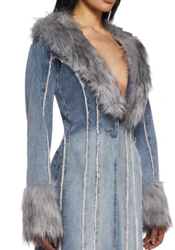 Current Mood Outerwear|Plus*Off Beat Charm Denim Maxi Coat - Light Blue