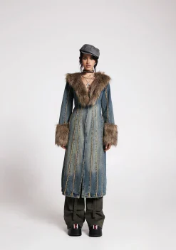 Current Mood Outerwear|Plus*Off Beat Charm Denim Maxi Coat - Dark Blue