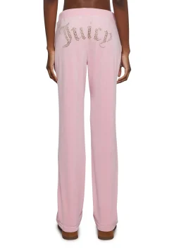JUICY COUTURE Bottoms|Pants*OG Big Bling Velour Track Pants - Pink