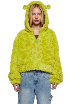 Dolls Kill x Shrek Outerwear|Sweatshirts & Hoodies*Ogre Chic Fuzzy Zip-Up Jacket