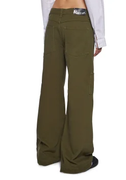 dELiA*s by Dolls Kill Bottoms|Pants*Olive So Misunderstood Twill Carpenter Pants