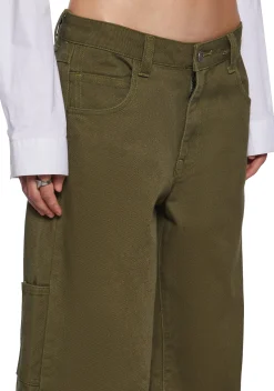 dELiA*s by Dolls Kill Bottoms|Pants*Olive So Misunderstood Twill Carpenter Pants
