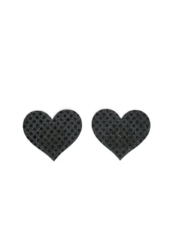 x_Dolls Kill Beauty*Only Love Glitter Heart Pasties - Black