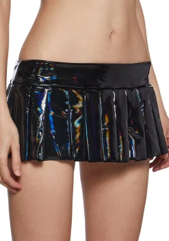 Club Exx Bottoms|Skirts*Onyx Louder Now Holographic Mini Skirt